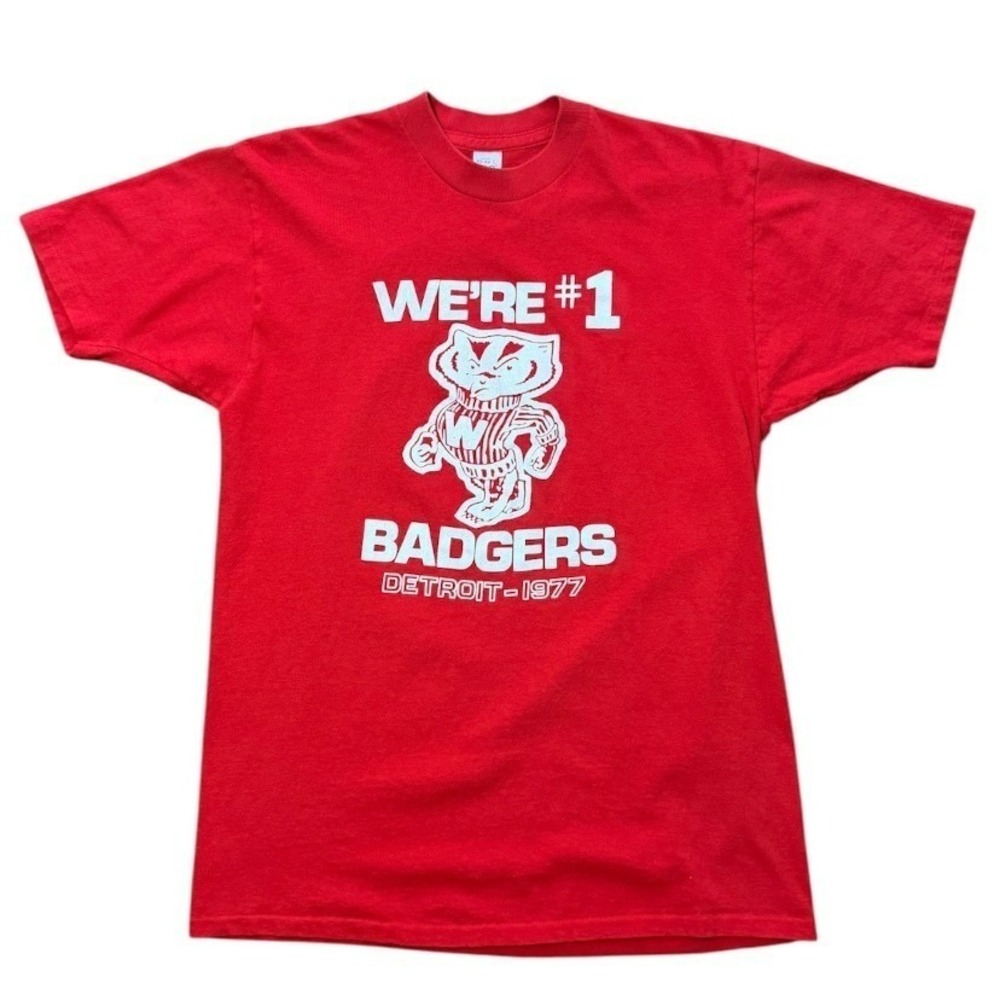 Vintage 70s Wisconsin Badgers Bucky USA NCAA Football TKO Single Stitch T-shirt